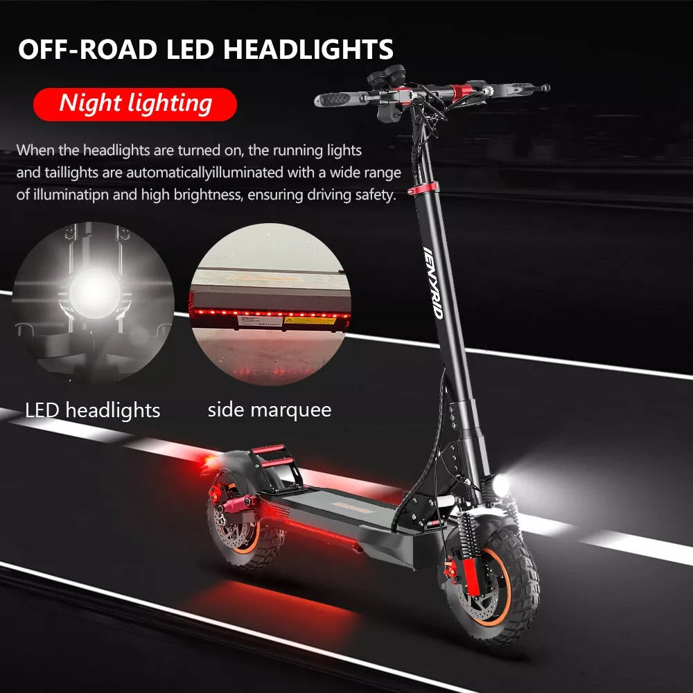 Peak 800W Off-Road Electric Scooter With Seat 48V/10Ah Folding Commuter E Scooter 28Mph Max Speed