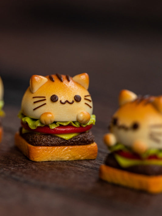 Customized · Mechanical Keyboard Enthusiasts Cute Kitty Hamburger Castle Personalized Handmade Keycaps