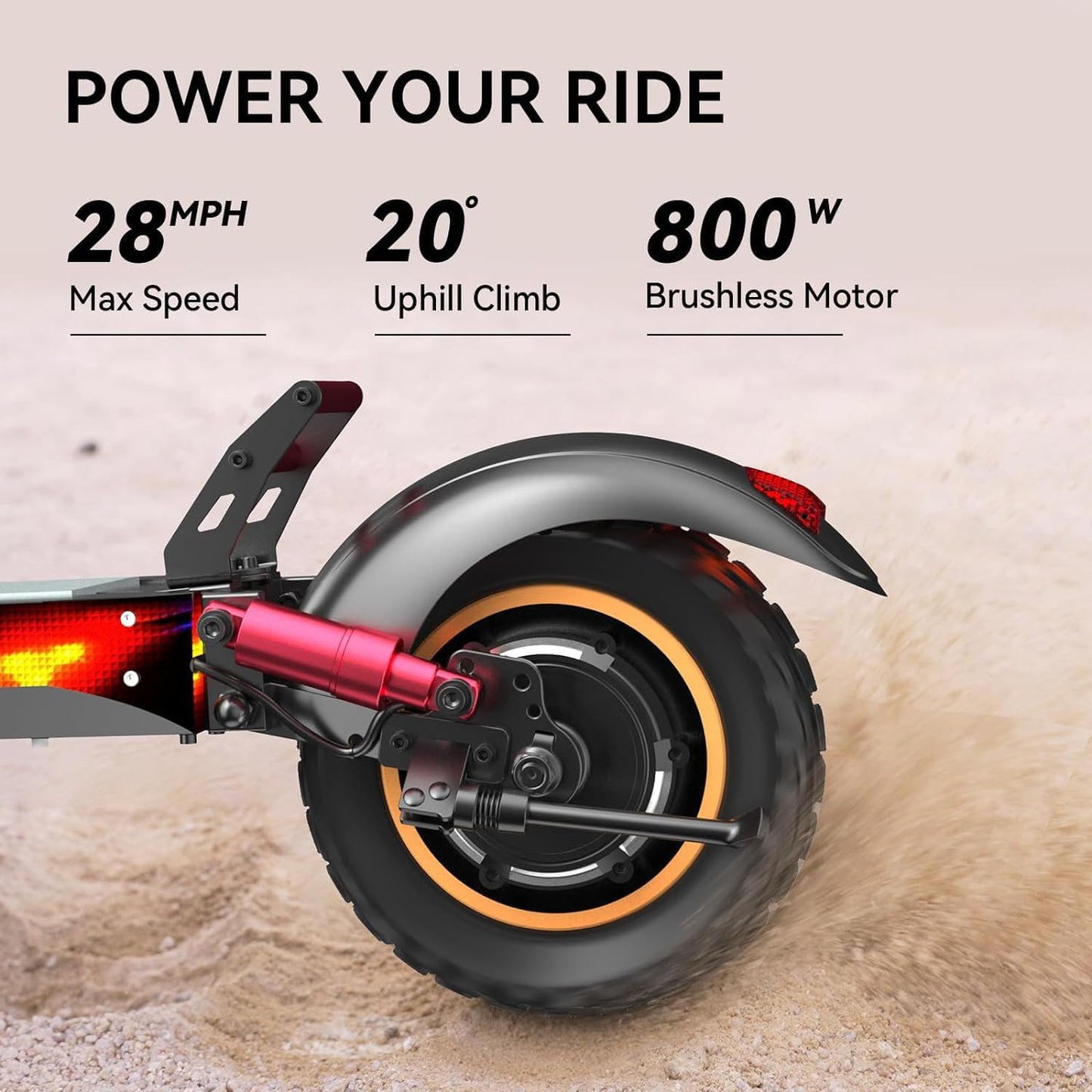 Peak 800W Off-Road Electric Scooter With Seat 48V/10Ah Folding Commuter E Scooter 28Mph Max Speed